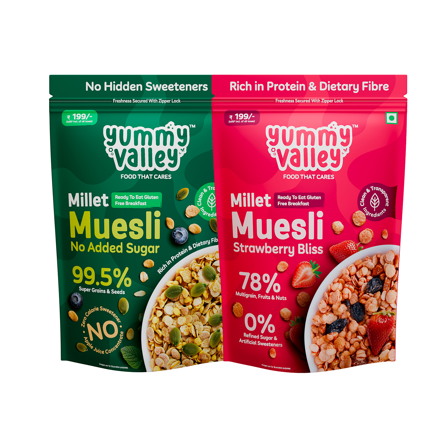 Strawberry + No Added Sugar Millet Muesli Combo