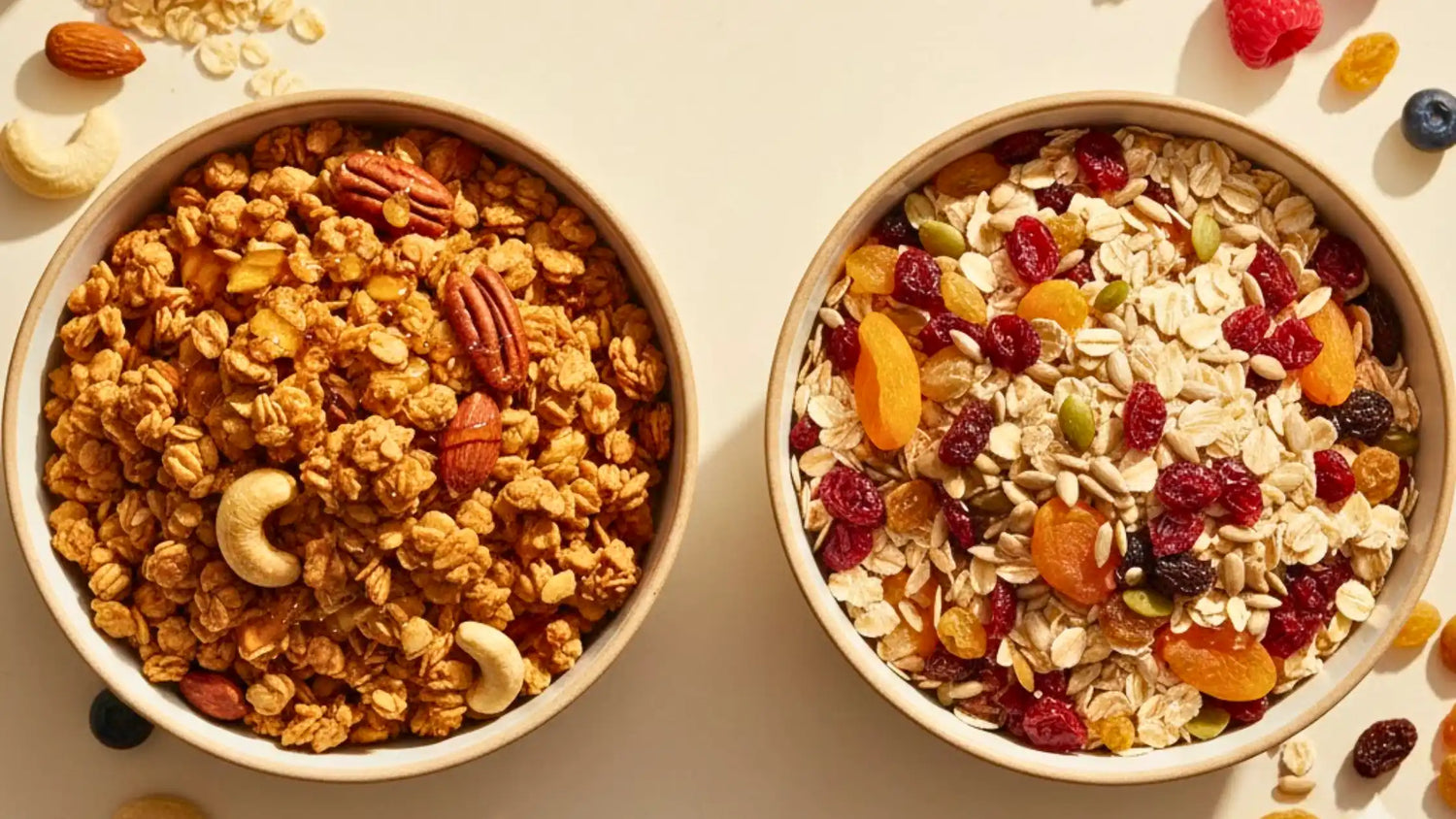 What are the difference between granola and muesli?