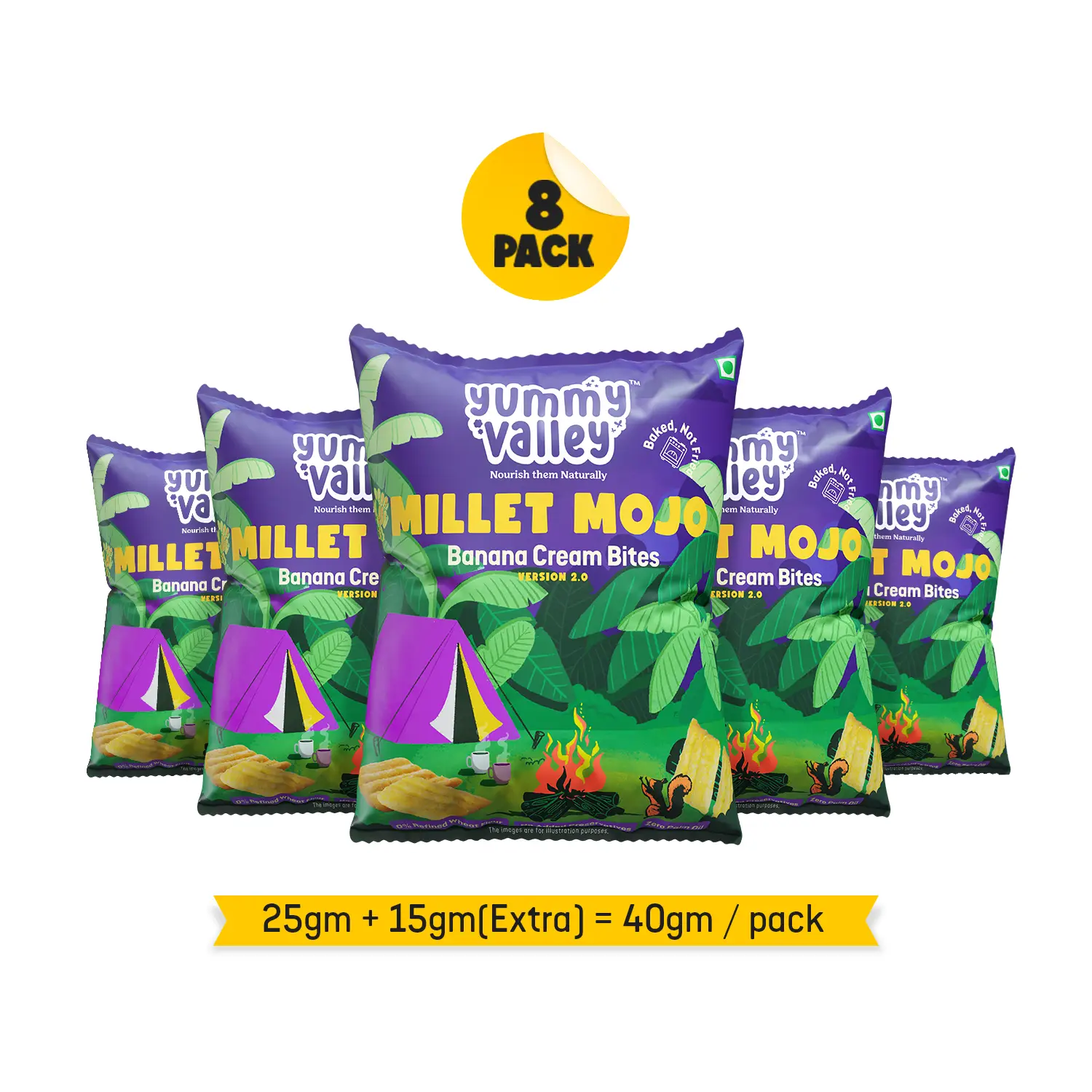 Millet Mojo Banana Cream Bites (Pack of 8)