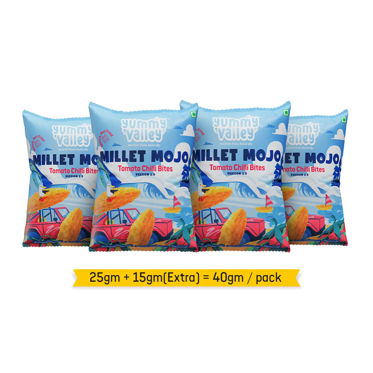 Millet Mojo Tomato Chilli Bites (Pack of 4)